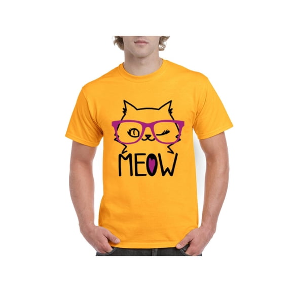 MmF - Men's T-Shirt Short Sleeve, up to Men Size 5XL - Meow Cute Cat Kitty