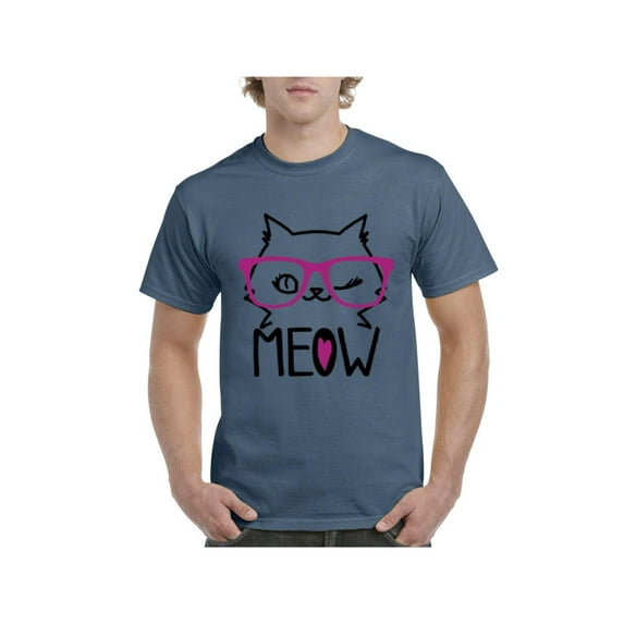 MmF - Men's T-Shirt Short Sleeve, up to Men Size 5XL - Meow Cute Cat Kitty