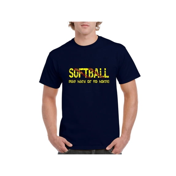 MmF - Men's T-Shirt Short Sleeve, up to Men Size 5XL - Softball Play Hard or Go Home