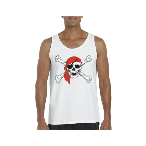 MmF - Men's Tank Top for Men - Halloween Jolly Roger Skull Crossbones