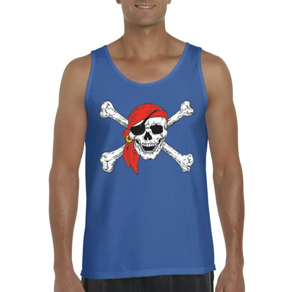 MmF - Men's Tank Top for Men - Halloween Jolly Roger Skull Crossbones