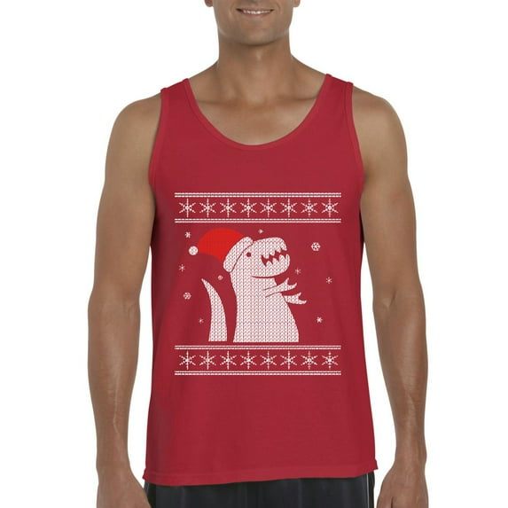 MmF - Men's Tank Top for Men - XMAS DINOSAUR UGLY SWEATER