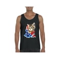 thumbnail image 1 of MmF - Men's Tank Top for Men, up to Men Size 3XL - American Flag 4th of July Kitty, 1 of 5
