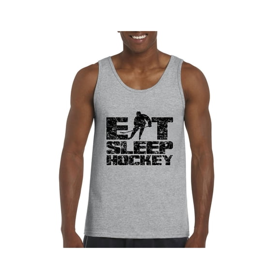 MmF - Men's Tank Top for Men, up to Men Size 3XL - Eat Sleep Hockey