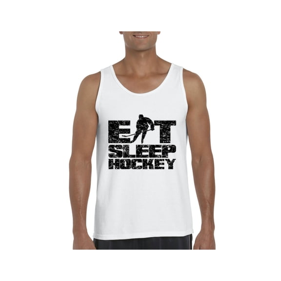 MmF - Men's Tank Top for Men, up to Men Size 3XL - Eat Sleep Hockey
