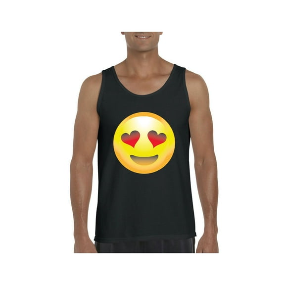 MmF - Men's Tank Top for Men, up to Men Size 3XL - Emoji Heart-Shaped Eyes