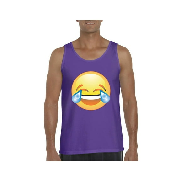 MmF - Men's Tank Top for Men, up to Men Size 3XL - Emoji Laughing Tears