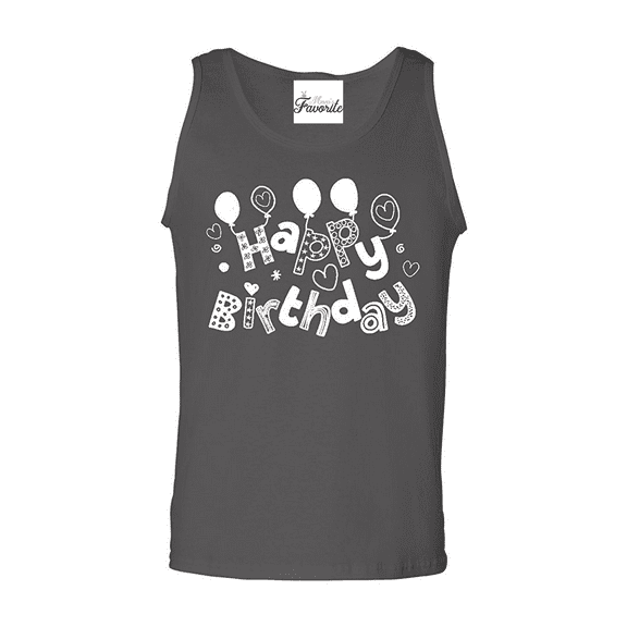MmF - Men's Tank Top for Men, up to Men Size 3XL - Happy Birthday