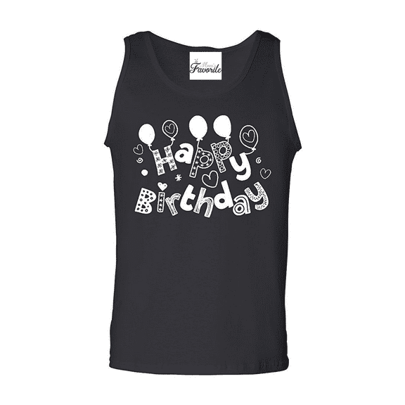 MmF - Men's Tank Top for Men, up to Men Size 3XL - Happy Birthday