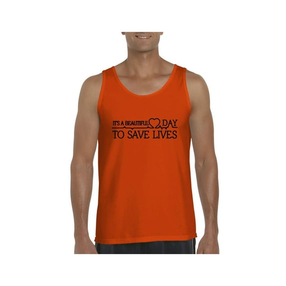 MmF - Men's Tank Top for Men, up to Men Size 3XL - It`s a Beautiful Day to Save Lives