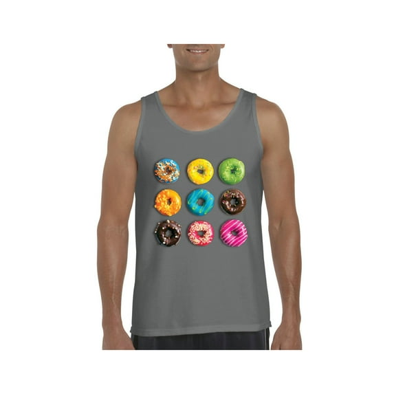 MmF - Men's Tank Top for Men, up to Men Size 3XL - Love Food Donuts Doughnuts