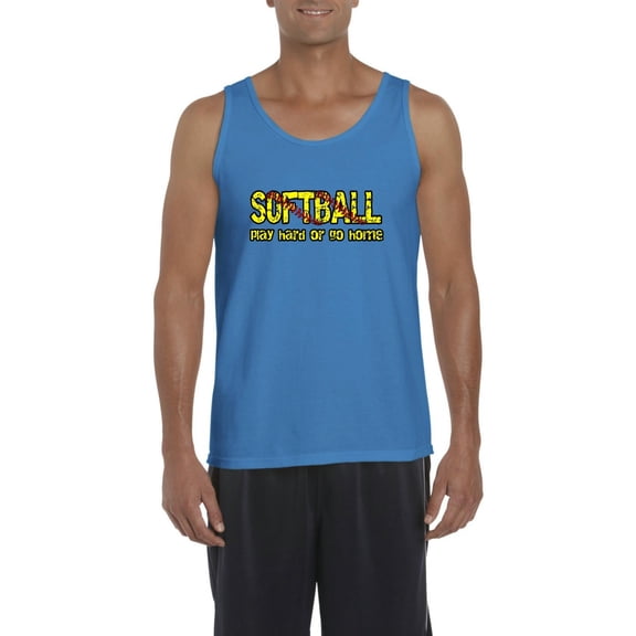 MmF - Men's Tank Top for Men, up to Men Size 3XL - Softball Play Hard or Go Home