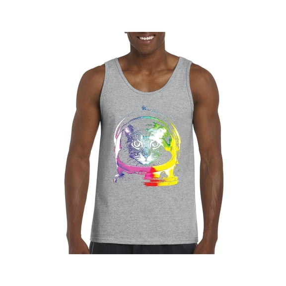MmF - Men's Tank Top for Men, up to Men Size 3XL - Space Cat