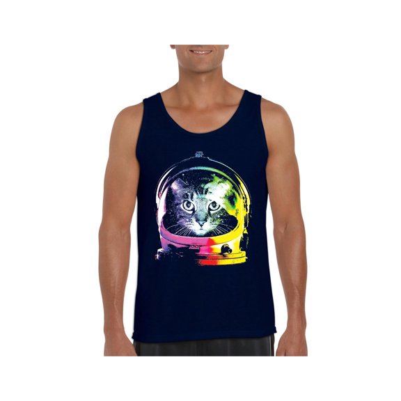 MmF - Men's Tank Top for Men, up to Men Size 3XL - Space Cat