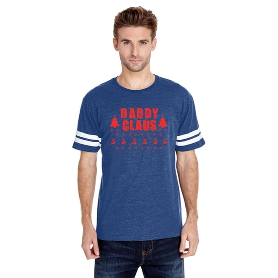 MmF - Mens Football Fine Jersey T-shirts - Christmas Daddy Claus in Red