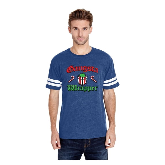 MmF - Mens Football Fine Jersey T-shirts - Christmas Gangsta Wrapper