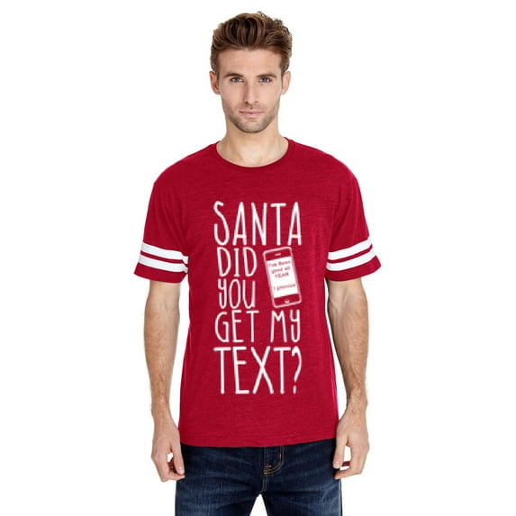 Artix - Mens Football Fine Jersey T-shirts - Christmas Hoodie Santa Did You Get My Text?