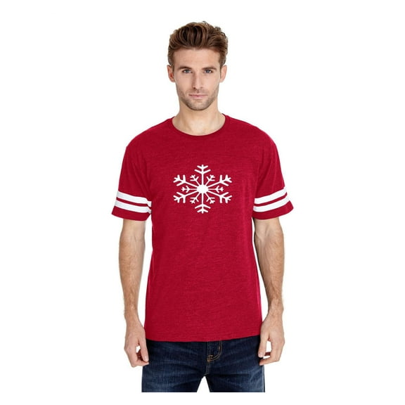 MmF - Mens Football Fine Jersey T-shirts - Snowflake Christmas New Year