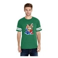 thumbnail image 1 of MmF - Mens Football Fine Jersey T-shirts, up to Size 3XL - American Flag 4th of July Kitty, 1 of 5