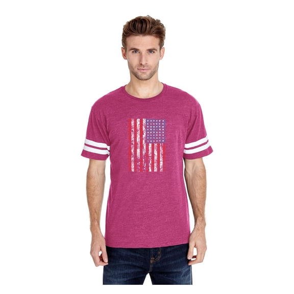 MmF - Mens Football Fine Jersey T-shirts, up to Size 3XL - American Flag 4th of July