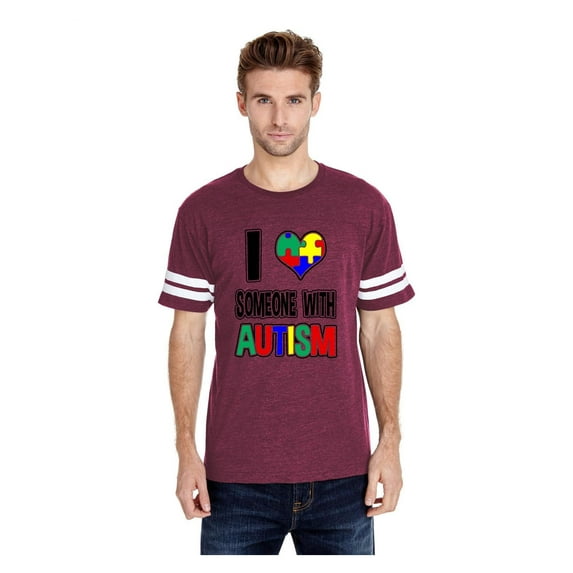 MmF - Mens Football Fine Jersey T-shirts, up to Size 3XL - Autism Awareness