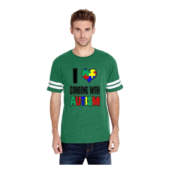 MmF - Mens Football Fine Jersey T-shirts, up to Size 3XL - Autism Awareness
