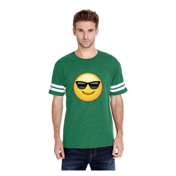 MmF - Mens Football Fine Jersey T-shirts, up to Size 3XL - Emoji Heart-Shaped Eyes