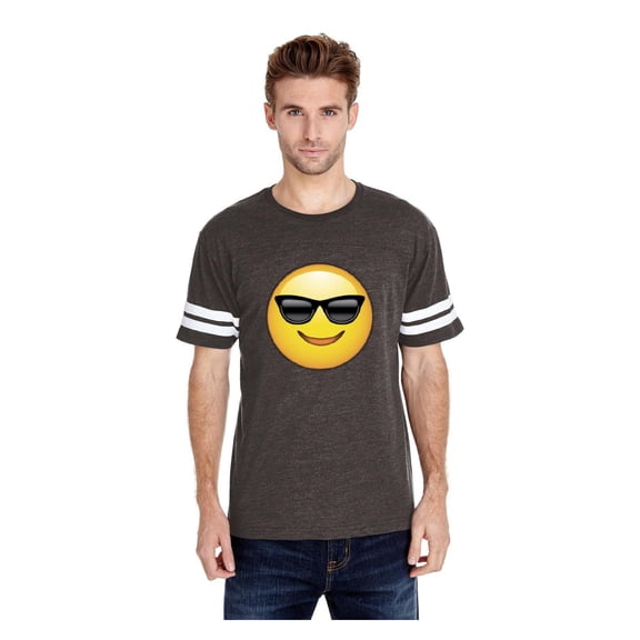 MmF - Mens Football Fine Jersey T-shirts, up to Size 3XL - Emoji Heart-Shaped Eyes