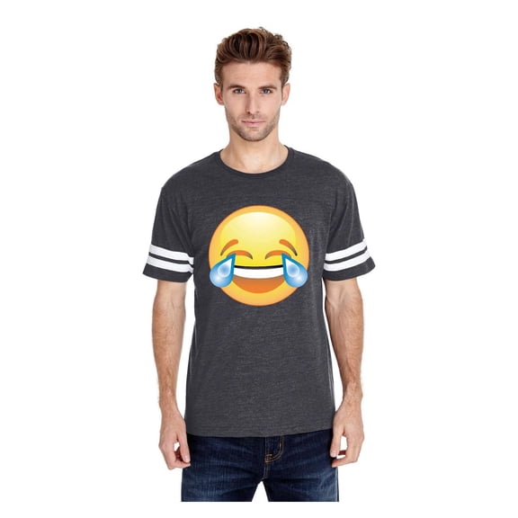 MmF - Mens Football Fine Jersey T-shirts, up to Size 3XL - Emoji Laughing Tears