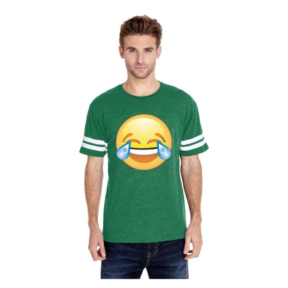 MmF - Mens Football Fine Jersey T-shirts, up to Size 3XL - Emoji Laughing Tears