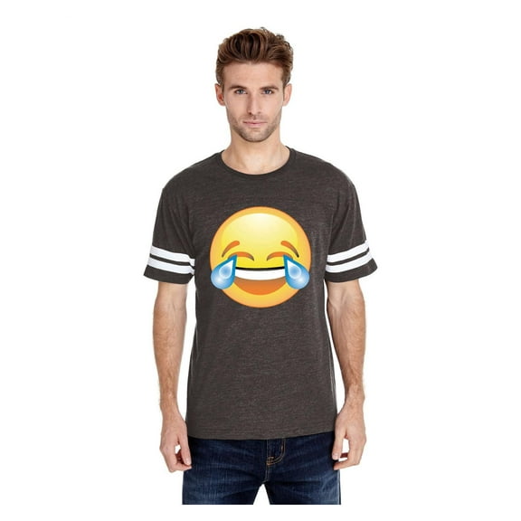 MmF - Mens Football Fine Jersey T-shirts, up to Size 3XL - Emoji Laughing Tears