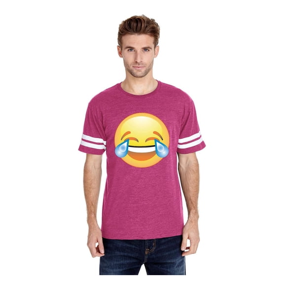 MmF - Mens Football Fine Jersey T-shirts, up to Size 3XL - Emoji Laughing Tears