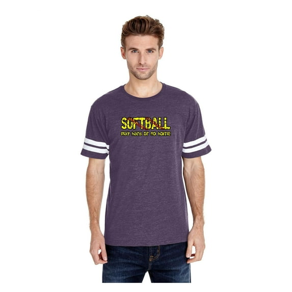 MmF - Mens Football Fine Jersey T-shirts, up to Size 3XL - Softball Play Hard or Go Home