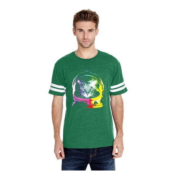 MmF - Mens Football Fine Jersey T-shirts, up to Size 3XL - Space Cat
