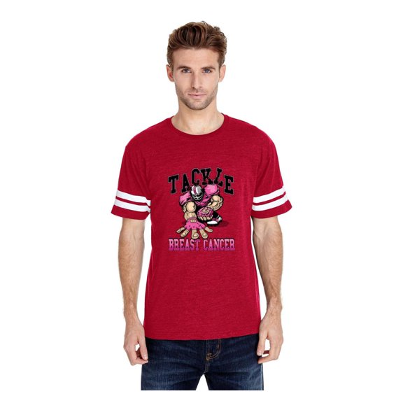 MmF - Mens Football Fine Jersey T-shirts, up to Size 3XL - Tackle Breast Cancer