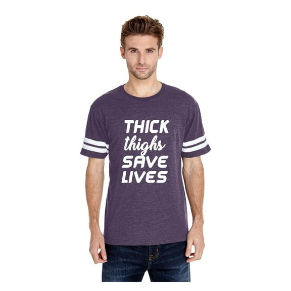 MmF - Mens Football Fine Jersey T-shirts, up to Size 3XL - Thick Thighs Save Lives