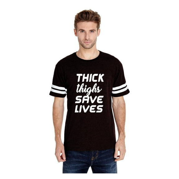 MmF - Mens Football Fine Jersey T-shirts, up to Size 3XL - Thick Thighs Save Lives