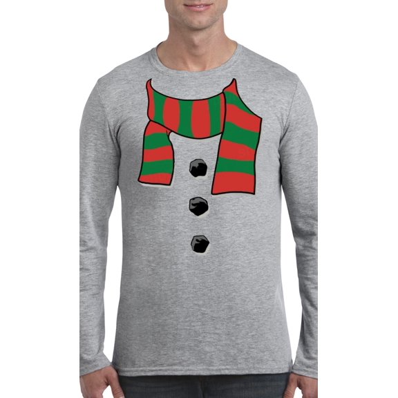 Artix - Mens Long Sleeve T-Shirts - Christmas Snowman Scarf