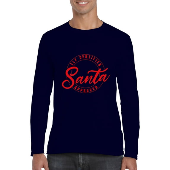 MmF - Mens Long Sleeve T-Shirts - ELF CERTIFIED SANTA APPROVED XMAS