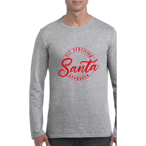 MmF - Mens Long Sleeve T-Shirts - ELF CERTIFIED SANTA APPROVED XMAS