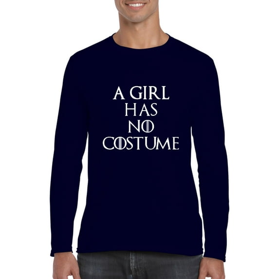 MmF - Mens Long Sleeve T-Shirts - Halloween A Girl Has No Costume