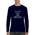 thumbnail image 1 of Artix - Mens Long Sleeve T-Shirts - Halloween Costume Guy Has No Costume, 1 of 5