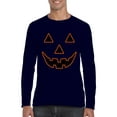 thumbnail image 1 of MmF - Mens Long Sleeve T-Shirts - Halloween Jack O' Lantern Pumpkin Face, 1 of 5