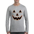 thumbnail image 1 of MmF - Mens Long Sleeve T-Shirts - Halloween Jack O' Lantern Pumpkin Face, 1 of 5