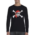 thumbnail image 1 of MmF - Mens Long Sleeve T-Shirts - Halloween Jolly Roger Skull Crossbones, 1 of 5