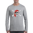 thumbnail image 1 of MmF - Mens Long Sleeve T-Shirts - Halloween Jolly Roger Skull Crossbones, 1 of 5