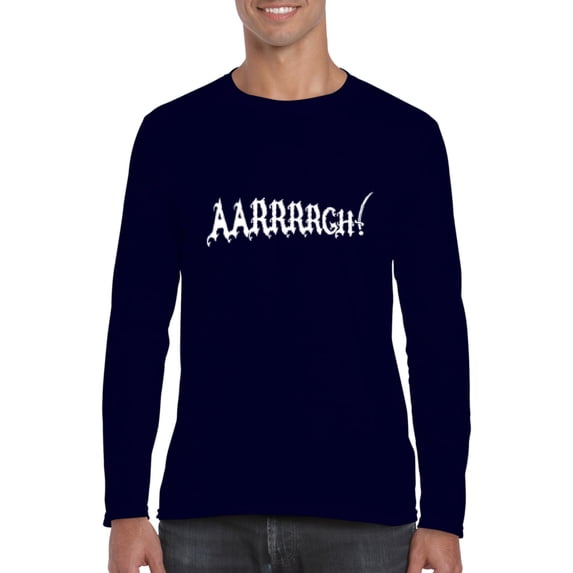MmF - Mens Long Sleeve T-Shirts - Halloween Pirate Aaaaaargggh!