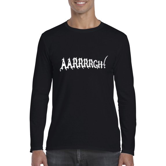 MmF - Mens Long Sleeve T-Shirts - Halloween Pirate Aaaaaargggh!