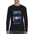 thumbnail image 1 of MmF - Mens Long Sleeve T-Shirts - PEACE HOPE LOVE JOY, 1 of 5