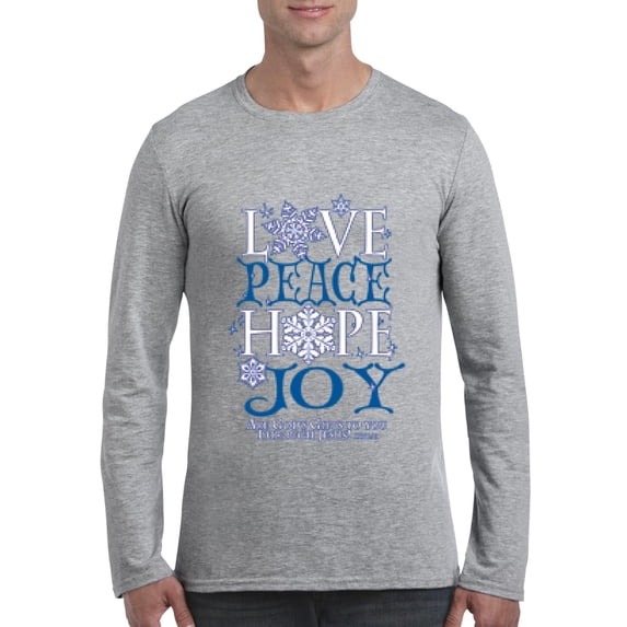 MmF - Mens Long Sleeve T-Shirts - PEACE HOPE LOVE JOY